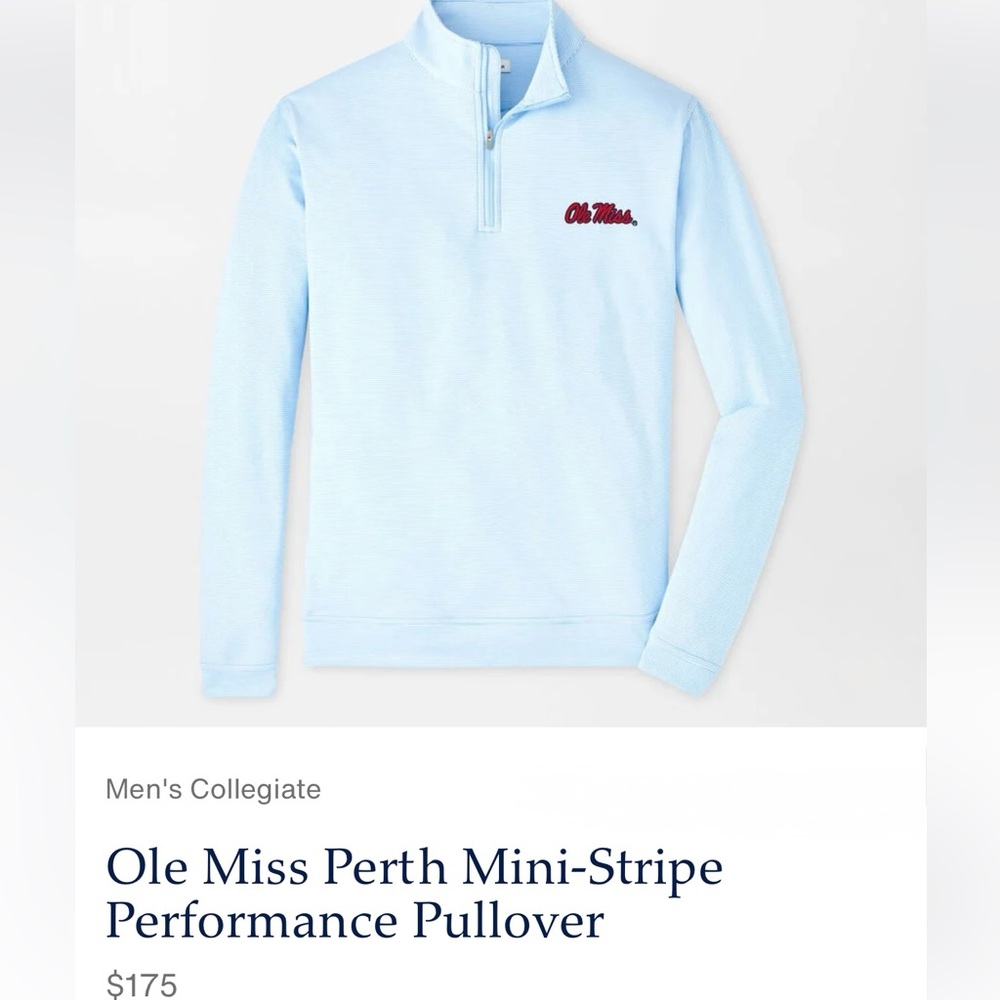 PETER MILLAR Ole Miss Perth Mini-Stripe
Performance Pullover